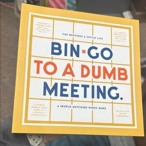 Bingo to a Dumb Meeting Game - Yellow and Orange